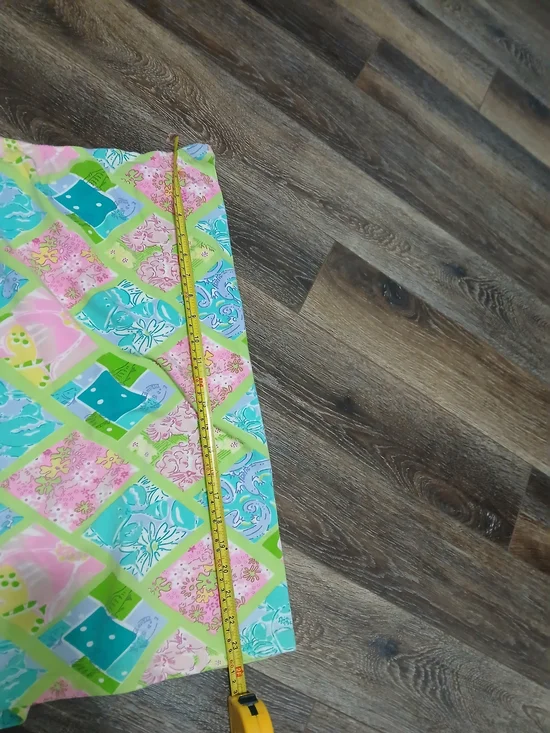 Lilly Pulitzer Pink, Aqua, Lime & Yellow Floral Patchwork Skirt - Picture 6 of 7